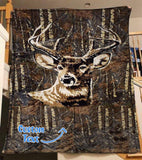 Fleece Blanket Deer Gift Personalized Name Date Fleece Blanket Print 3D, Unisex, Kid, Adult - Love Mine Gifts