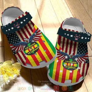 American Flag Eagle United States Viet Nam Veteran Shoes Personalized Clogs