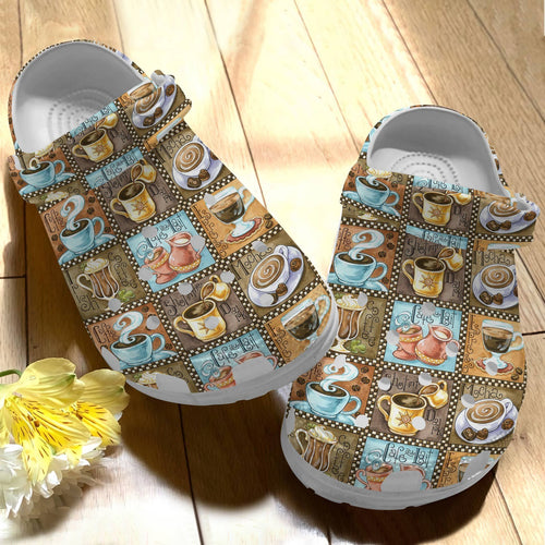 Coffee Whitesole Coffee Lover 2 Personalized Clogs