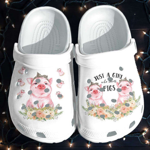 Pig Girl Cute Farm Life Girl Love Pig Shoes Personalized Clogs