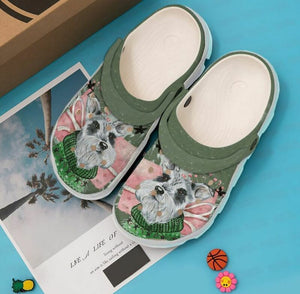 Schnauzer Love Winter 102 Gift For Lover Rubber , Comfy Footwear Personalized Clogs