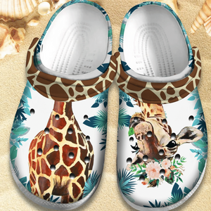 Cute Giraffe Tropical Gift For Lover Rubber , Comfy Footwear Personalized Clogs