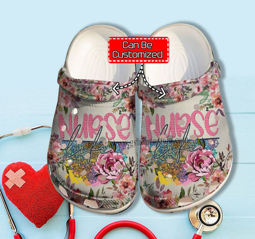 Nurse Life Flower Women Shoes Gift Step Mom Personalized Clogs