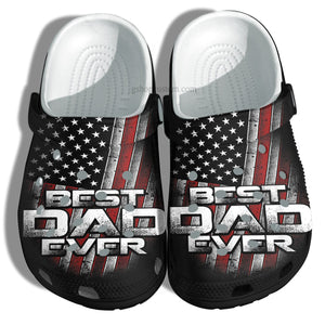 America Flag Best Dad Ever Vintage Shoes Gift Husband Father Day- Usa Flag 4Th Of July Grandpa Shoes Customize- Cr-Ne0539 Personalized Clogs