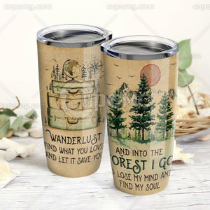 Tumbler Hiking Wanderlust Tb160996 Personalized Stainless Steel Tumbler Customize Name, Text, Number - Love Mine Gifts