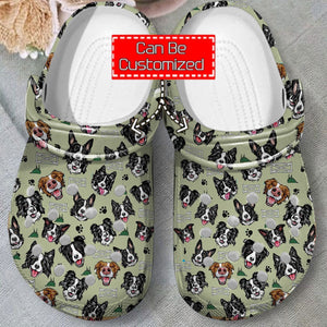 Animal Print - Border Collie Pattern Shoes Personalized Clogs