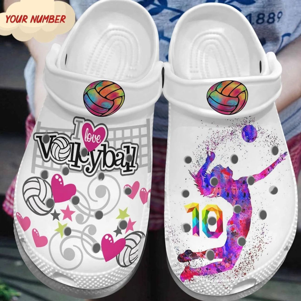  Volleyball, Fashion Style Print 3D I Love Volleyball For Women, Men, Kid Personalized Clogs