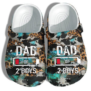 Dad Of Two Boys Shoes Gift Husband Father Day- Daddy Cow Farmer Vintage Shoes Customize Personalized Clogs