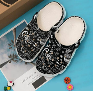 Coffee Time Icon 102 Gift For Lover Rubber , Comfy Footwear Personalized Clogs