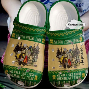 Sloth Hiking Team Sku 2224 Sneakers Name  Personalized Clogs