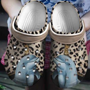 Clog Dolphin Zipper Leopard For Dolphin Lovers Personalized Clogs - Love Mine Gifts