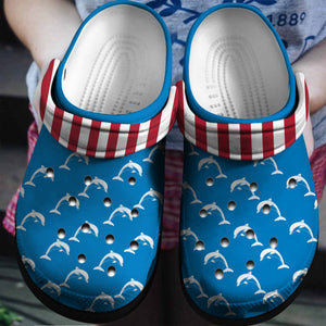 Dolphin America Flag Custom Shoes Birthday Gift - Ocean Halloween Shoes Gift - Cr-Drn039 Personalized Clogs