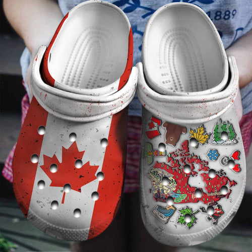 Canada Flag Leaf Symbol Father Custom Shoes Birthday Gift - Nation Flag Halloween Shoes Gift - Cr-Drn049 Personalized Clogs