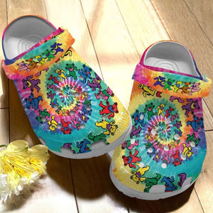 Hippie Colorful Dancing Bear Adults Crs Shoes For Men Women Nd Personalized Clogs
