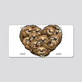License Plate Heart Full Of Sloths - Lazi Aluminum License Plate Car Tag Novelty Vanity Metal License Plate 6x12 inch Car Accessories - Love Mine Gifts