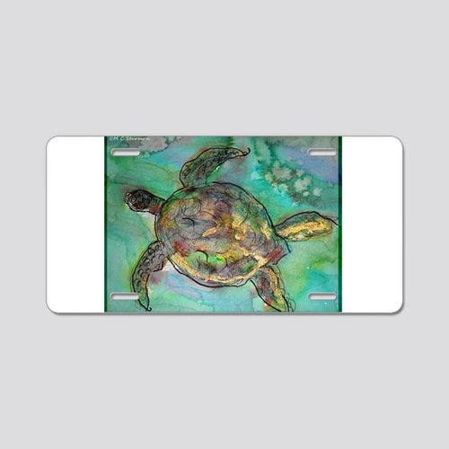 Sea Turtle, Nature Art, Aluminum License Plate Car Tag Novelty Vanity Metal License Plate 6x12 inch Car Accessories