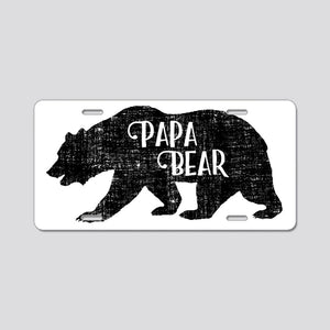 License Plate Papa Bear - Family Shirts Aluminum License Plate Car Tag Novelty Vanity Metal License Plate 6x12 inch Car Accessories - Love Mine Gifts