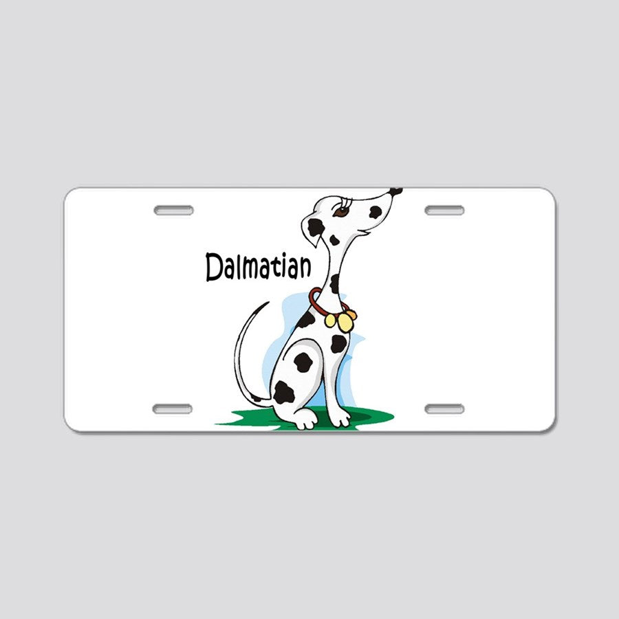 License Plate Dalmatian Cartoon Sandstone Aluminum License P Car Tag Novelty Vanity Metal License Plate 6x12 inch Car Accessories - Love Mine Gifts