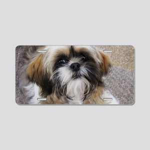 License Plate Shih Tzu Puppy Aluminum License Plate Car Tag Novelty Vanity Metal License Plate 6x12 inch Car Accessories - Love Mine Gifts