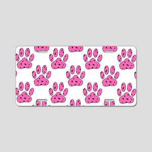 License Plate Dalmatian Puppy Paw Pink Pa Aluminum License Plate Car Tag Novelty Vanity Metal License Plate 6x12 inch Car Accessories - Love Mine Gifts