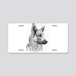 License Plate Pup German Shepherd Pencil Dr Aluminum License Pla Car Tag Novelty Vanity Metal License Plate 6x12 inch Car Accessories - Love Mine Gifts