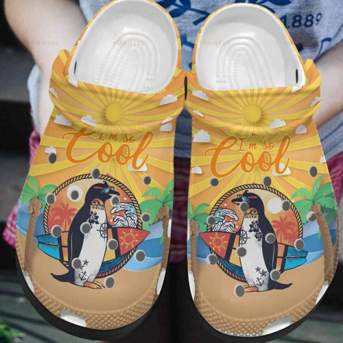 Im So Cool Penguin 9 Gift For Lover Rubber , Comfy Footwear Personalized Clogs
