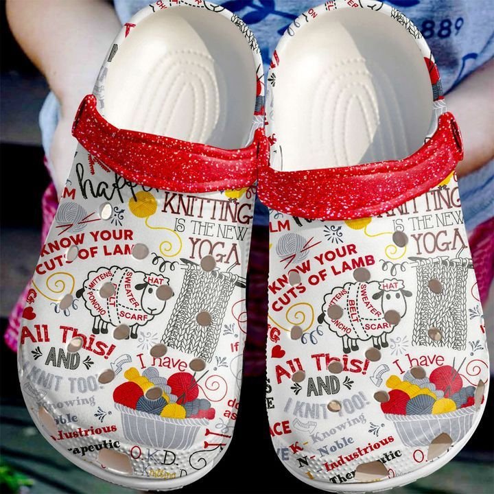 Knitting Jokes For Men And Women Gift For Fan Classic Water Rubber Comfy Footwear Personalized Clogs