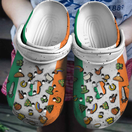 Ireland Flag Irish Symbol Custom Shoes Birthday Gift - Nation Flag Halloween Shoes Gift - Cr-Drn057 Personalized Clogs