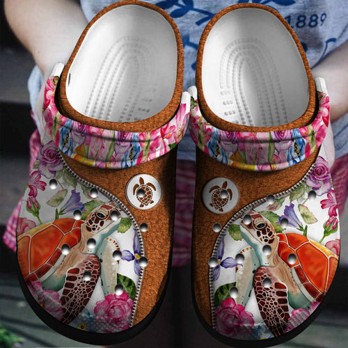 Turtle Flower Rose Garden Mother Custom Shoes Birthday Gift - Farm Halloween Shoes Gift - Cr-Drn046 Personalized Clogs