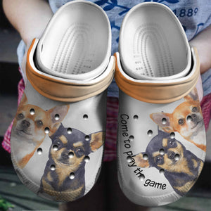 Clog Cute Chihuahua Come To Play The Game Personalized Clogs - Love Mine Gifts