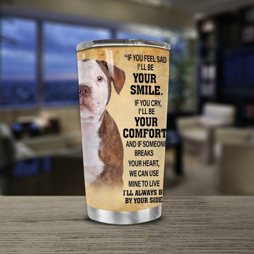 Tumbler American Bulldog Be By Your Side Ntth011298 Personalized Stainless Steel Tumbler Customize Name, Text, Number - Love Mine Gifts