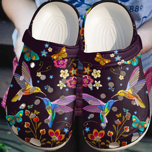 Humming Bird In Magical Hippie World Shoe Personalized Clogs