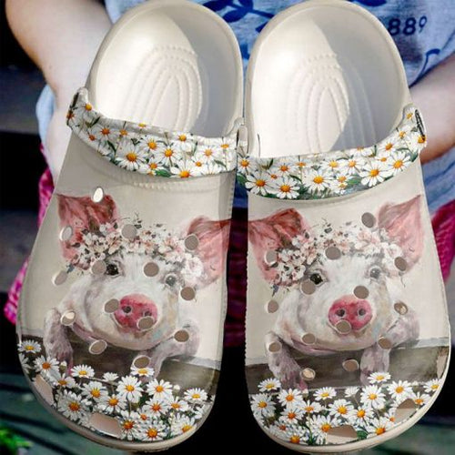 Pig Lovely And Daisy Garden Sku 1836 Custom Sneakers Name Shoes Personalized Clogs