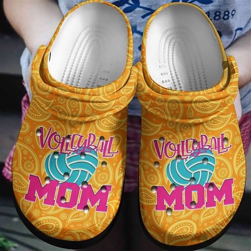 Volleyball Mom Paisley Bandana Name Shoes Personalized Clogs