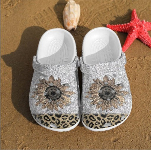Cheetah Flower Name Shoes Personalized Clogs