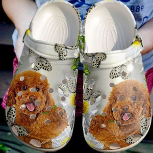 Poodle Daisy Sku 1871 Custom Sneakers Name Shoes Personalized Clogs