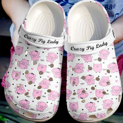 Pig Crazy Lady Sku 1831 Custom Sneakers Name Shoes Personalized Clogs