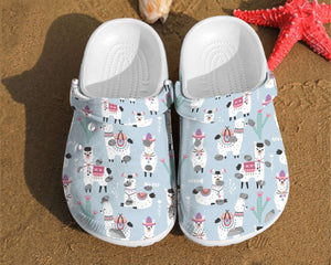 Animals Llama Pattern Alpaca Gift For Lovers Summer Gift For Lover Rubber Comfy Footwear Personalized Clogs