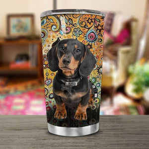 Tumbler Dachshund Personalized Stainless Steel Tumbler Customize Name, Text, Number - Love Mine Gifts