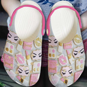  Makeup, Fashion Style Print 3D Love Yourself For Women, Men, Kid Personalized Clogs