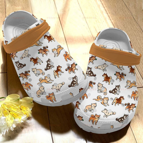 Cute Shiba Inu Gift For Lover Rubber Shoes Comfy Footwear Personalized Clogs