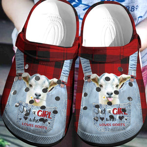 Goat Bulldog Just A Girl Who Loves Goats Personalized Clogs