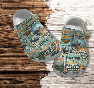 Camping Sticker Scout Shoes Gift Scout - Camping Make Happy Shoes Gift Boy Girl Personalized Clogs