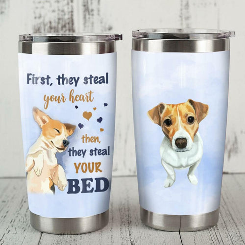 Tumbler Jack Russell Terrier Dog Steel Custom Personalized Stainless Steel Tumbler Customize Name, Text, Number Fb0706 69O51 - Love Mine Gifts