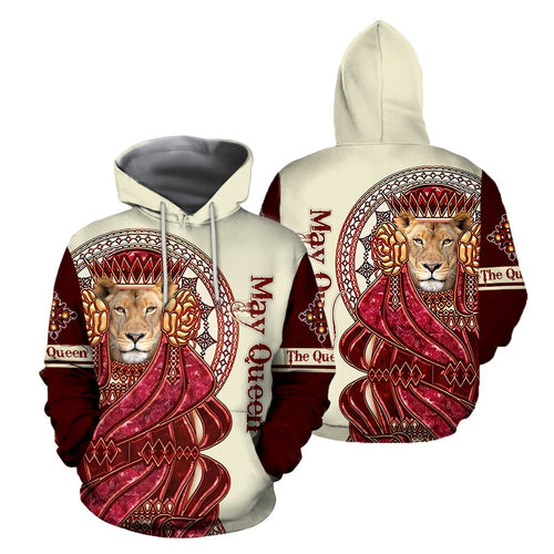 Apparel May Lion Queen Poker 3D All Over Printed Shirt For Women 3D All Over Printed Custom Text Name - Love Mine Gifts