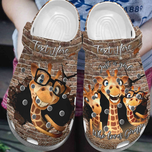 Giraffe Just A Girl Who Loves Personalized Clogs