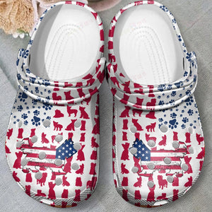 Yorkshire Terrier American Flag Classic  Personalized Clogs