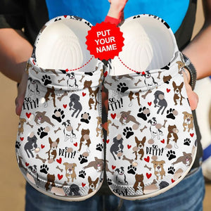 Dog - Pitbull Pattern Custom Shoes Personalized Clogs