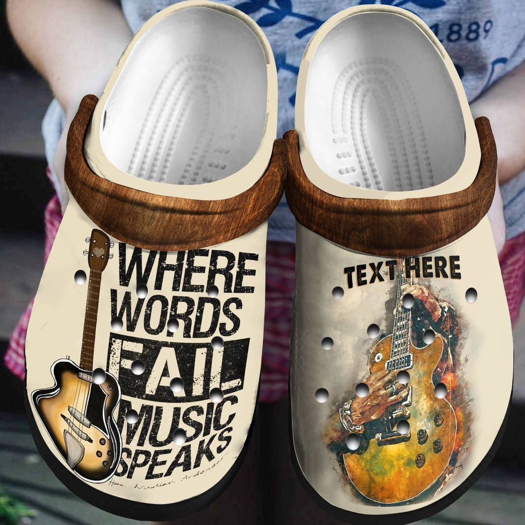  Guitar, Fashion Style Print 3D Music Speaks For Women, Men, Kid Personalized Clogs