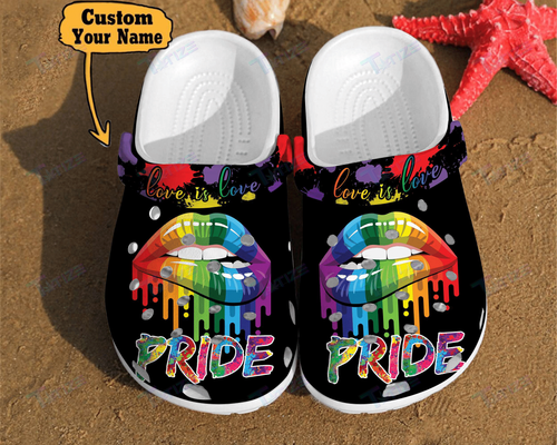 Lgbt Pride Lips Love Is Lgbt Rainbow Shoes Personalized Clogs